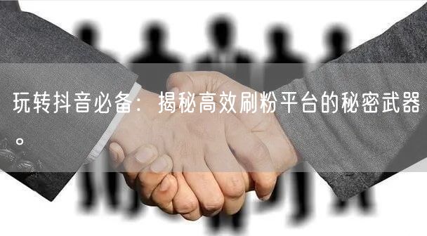 玩转抖音必备：揭秘高效刷粉平台的秘密武器