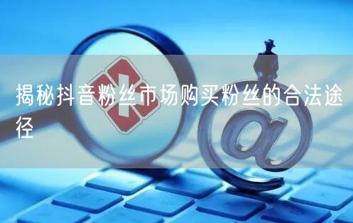 揭秘抖音粉丝市场购买粉丝的合法途径