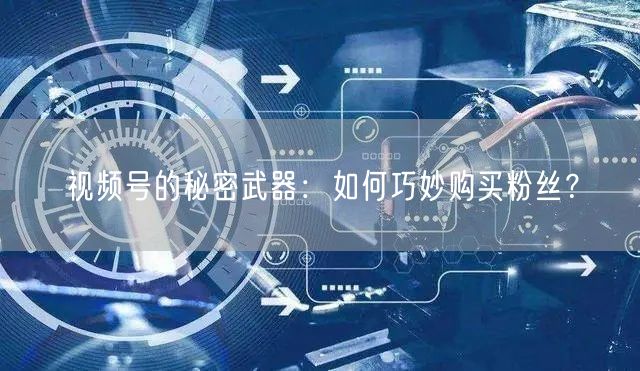 视频号的秘密武器：如何巧妙购买粉丝？