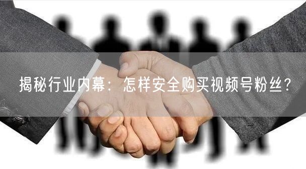 揭秘行业内幕：怎样安全购买视频号粉丝？