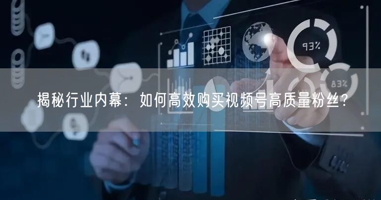 揭秘行业内幕：如何高效购买视频号高质量粉