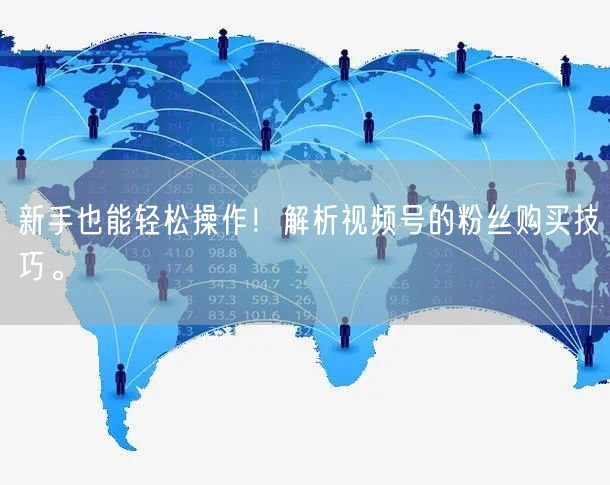 新手也能轻松操作！解析视频号的粉丝购买技