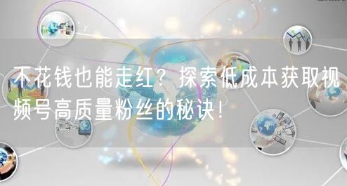 不花钱也能走红？探索低成本获取视频号高质