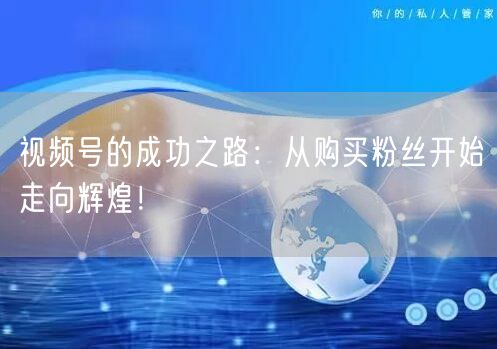 视频号的成功之路：从购买粉丝开始走向辉煌