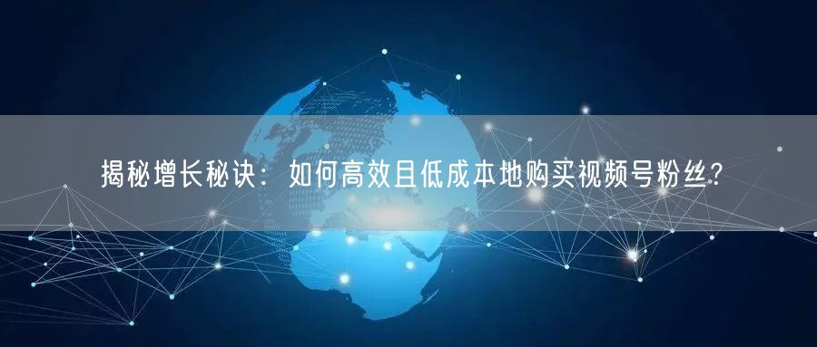 揭秘增长秘诀：如何高效且低成本地购买视频