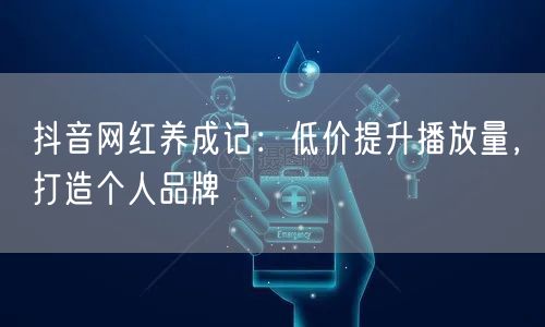 抖音网红养成记：低价提升播放量，打造个人