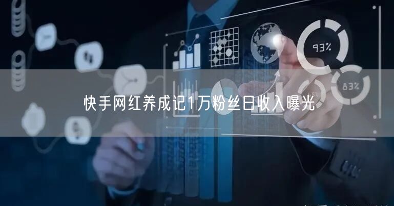 快手网红养成记1万粉丝日收入曝光