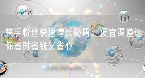 快手粉丝快速增长秘籍：便宜渠道让你省时省