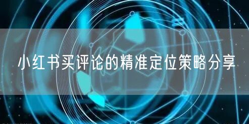 小红书买评论的精准定位策略分享