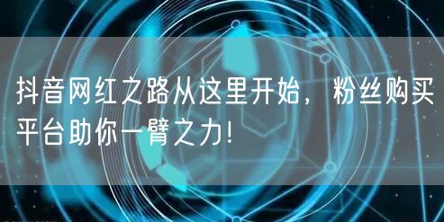 抖音网红之路从这里开始，粉丝购买平台助你