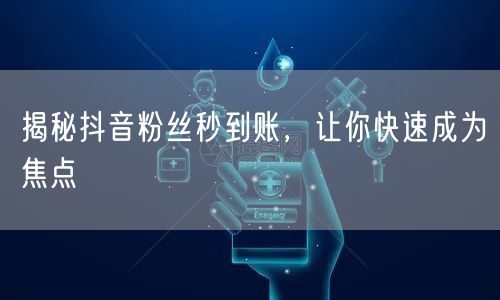 揭秘抖音粉丝秒到账，让你快速成为焦点