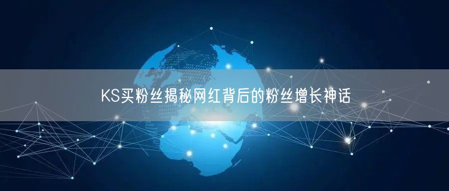 KS买粉丝揭秘网红背后的粉丝增长神话