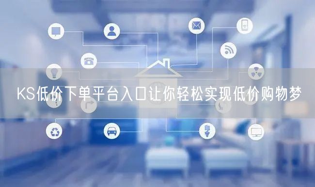 KS低价下单平台入口让你轻松实现低价购物