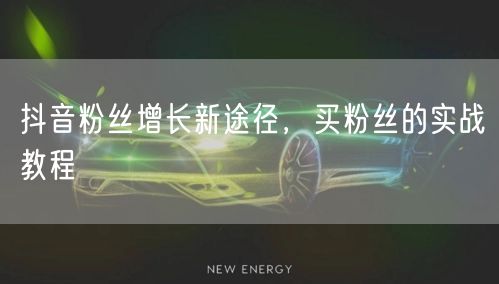 抖音粉丝增长新途径，买粉丝的实战教程