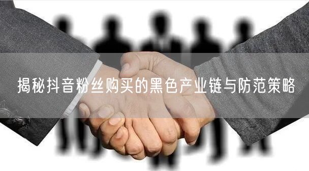 揭秘抖音粉丝购买的黑色产业链与防范策略