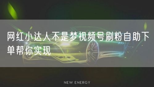 网红小达人不是梦视频号刷粉自助下单帮你实
