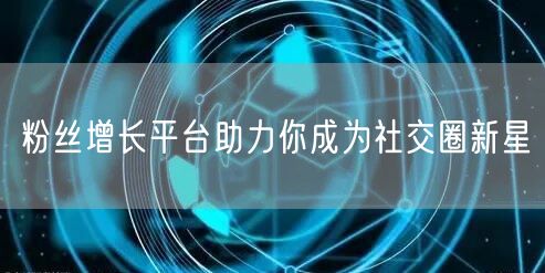 粉丝增长平台助力你成为社交圈新星