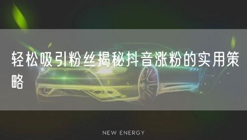轻松吸引粉丝揭秘抖音涨粉的实用策略