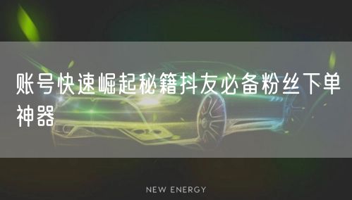 账号快速崛起秘籍抖友必备粉丝下单神器