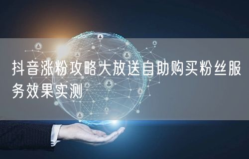 抖音涨粉攻略大放送自助购买粉丝服务效果实