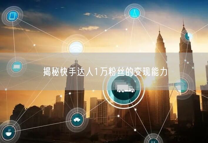 揭秘快手达人1万粉丝的变现能力