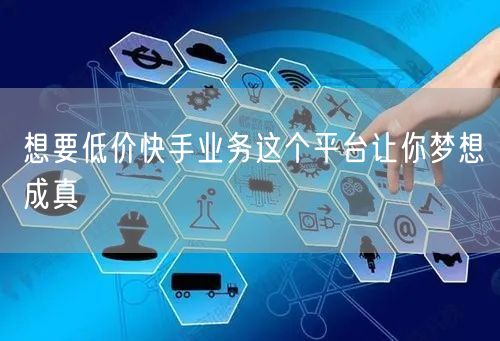 想要低价快手业务这个平台让你梦想成真