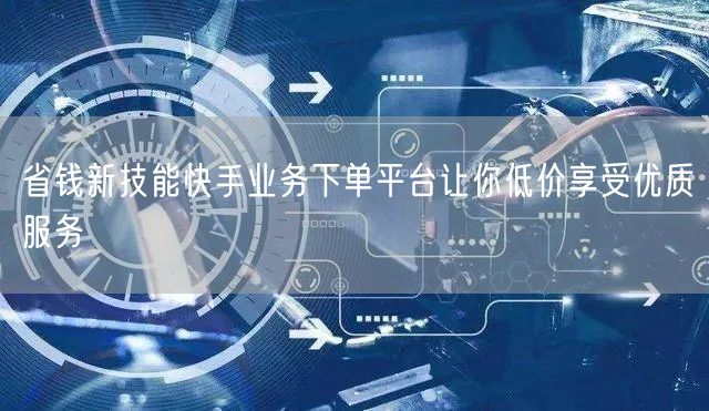 省钱新技能快手业务下单平台让你低价享受优