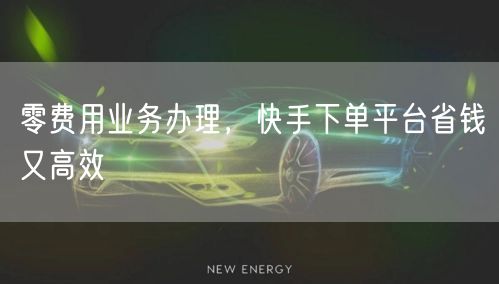 零费用业务办理，快手下单平台省钱又高效
