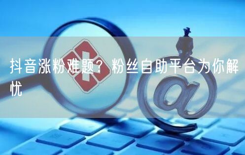 抖音涨粉难题？粉丝自助平台为你解忧