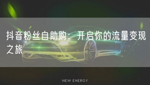抖音粉丝自助购：开启你的流量变现之旅