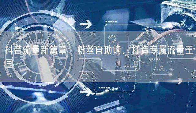 抖音流量新篇章：粉丝自助购，打造专属流量