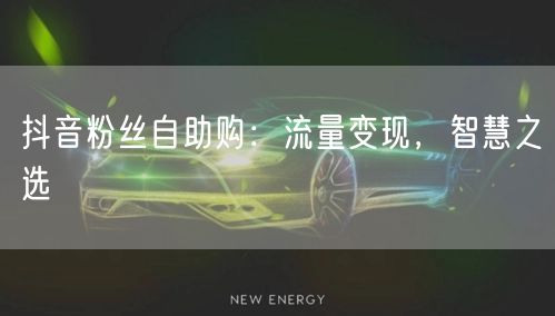 抖音粉丝自助购：流量变现，智慧之选