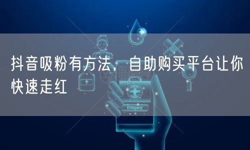 抖音吸粉有方法，自助购买平台让你快速走红