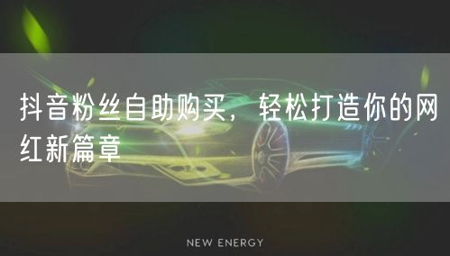 抖音粉丝自助购买，轻松打造你的网红新篇章