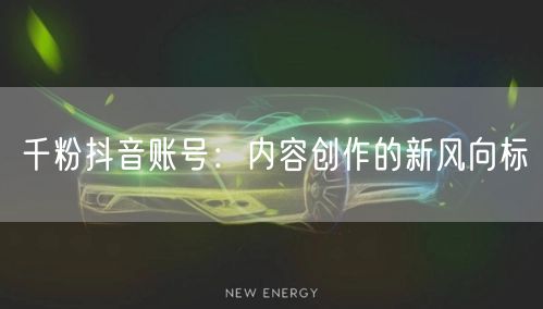 千粉抖音账号：内容创作的新风向标