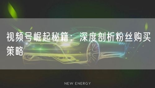 视频号崛起秘籍：深度剖析粉丝购买策略