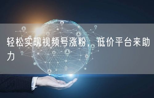 轻松实现视频号涨粉,低价平台来助力